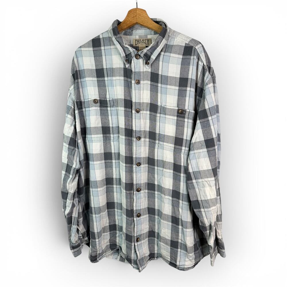 Duluth Trading Mens Plaid Long Sleeve Button-Up Shirt 3XL Tall Casual Rugged